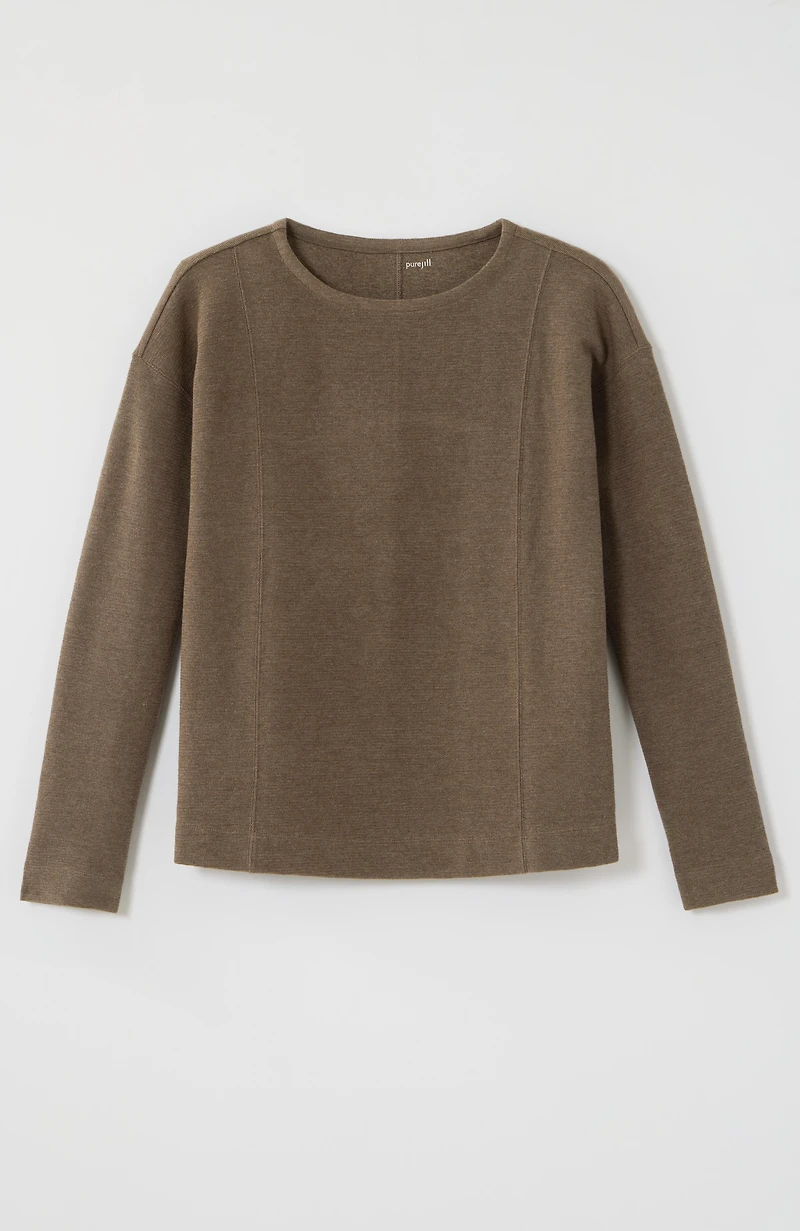 pure jill textured-knit top