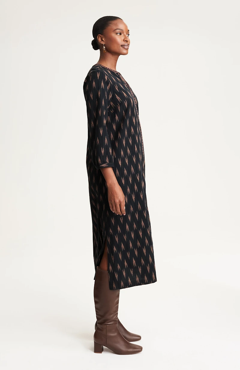 pure jill embroidered ikat dress