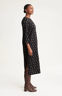pure jill embroidered ikat dress