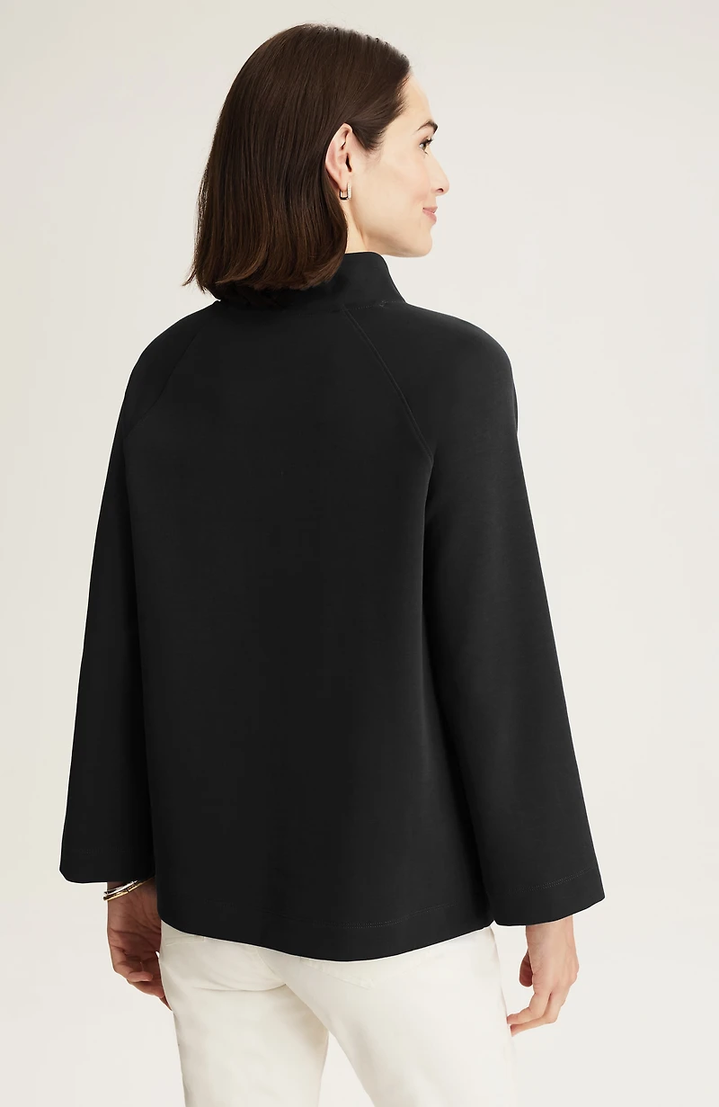 buttoned-shoulder knit top