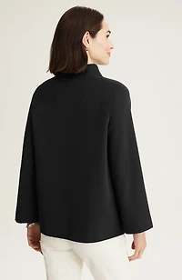 buttoned-shoulder knit top