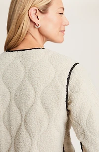 quilted faux-sherpa jacket