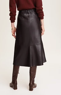 faux-leather seamed skirt