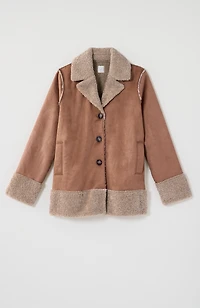 faux-suede & sherpa jacket
