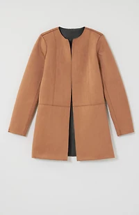 faux-leather & suede reversible jacket