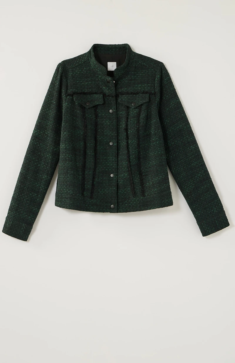 tweed snap-front jacket