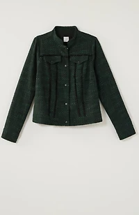 tweed snap-front jacket