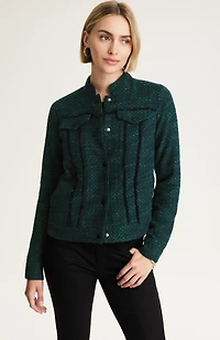 tweed snap-front jacket