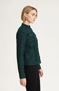 tweed snap-front jacket