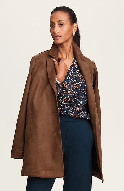 wearever faux-suede duster