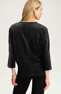 wearever crushed-velvet wedge top