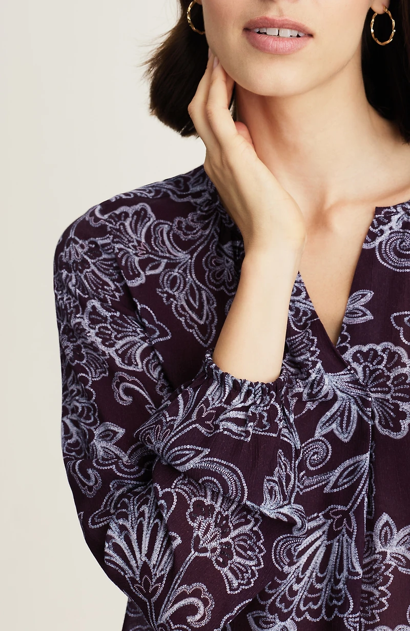 wearever shirred shirttail blouse