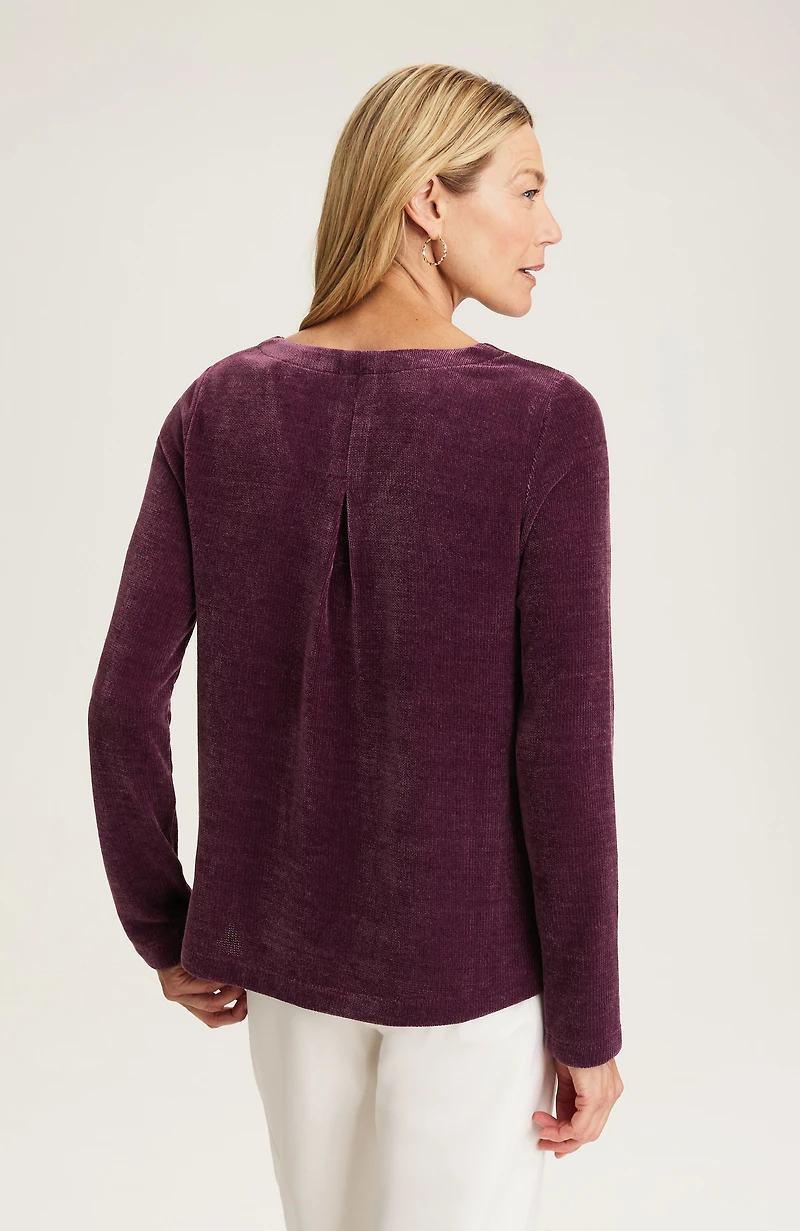wearever chenille v-neck top