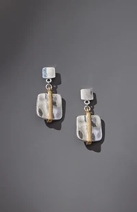 mixed-metal square earrings