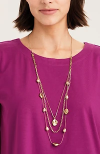 soft rose layered necklace