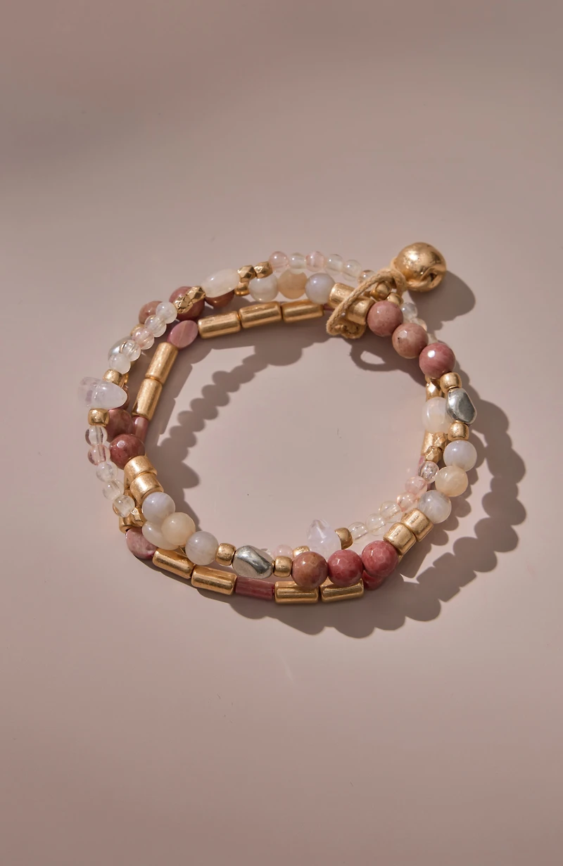 mixed-beads stretch bracelet