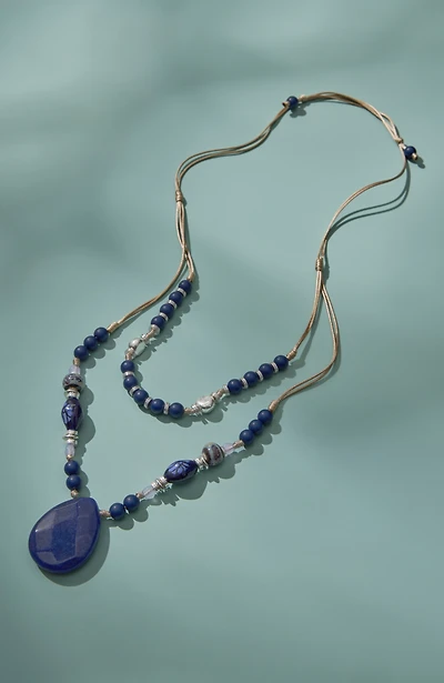 ceramic beaded pendant necklace