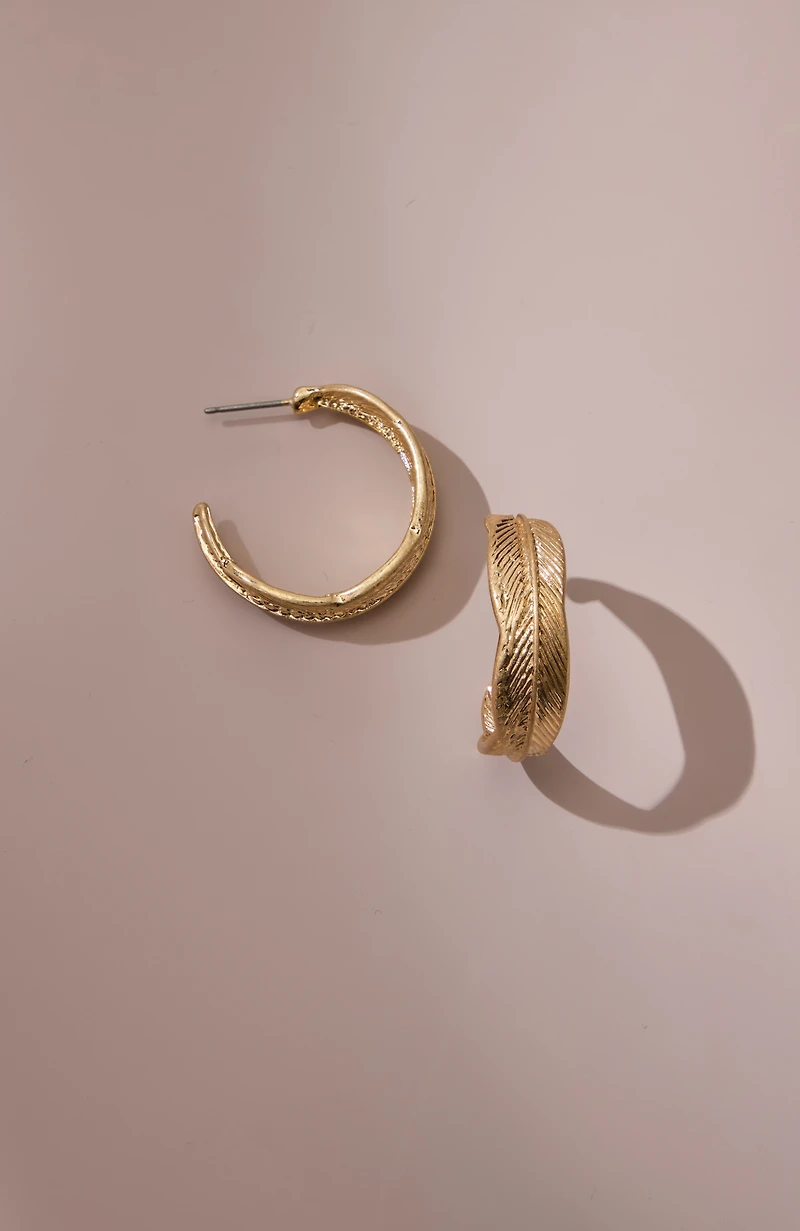 fall foliage hoop earrings
