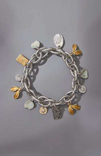mixed-charms stretch bracelet