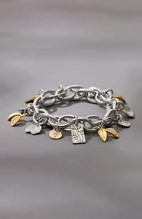 mixed-charms stretch bracelet