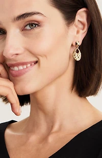 textured metal earrings