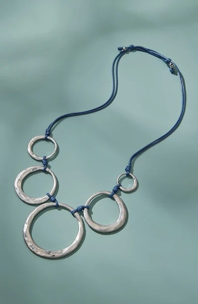 sculptural metal rings necklace