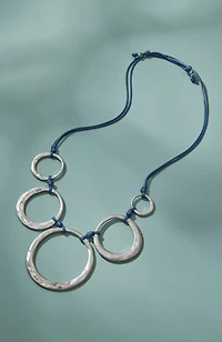 sculptural metal rings necklace