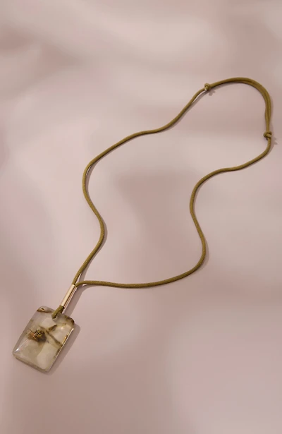 semiprecious corded pendant necklace
