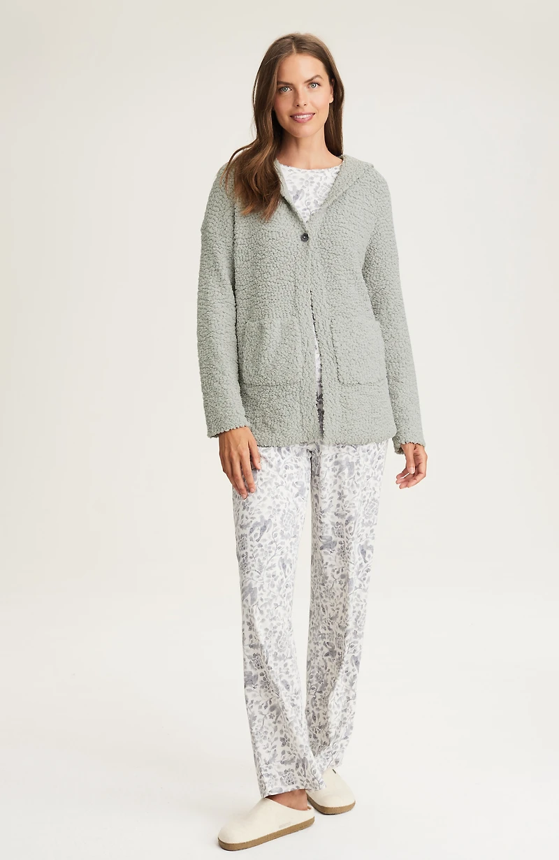 sleep cozy hooded cardi
