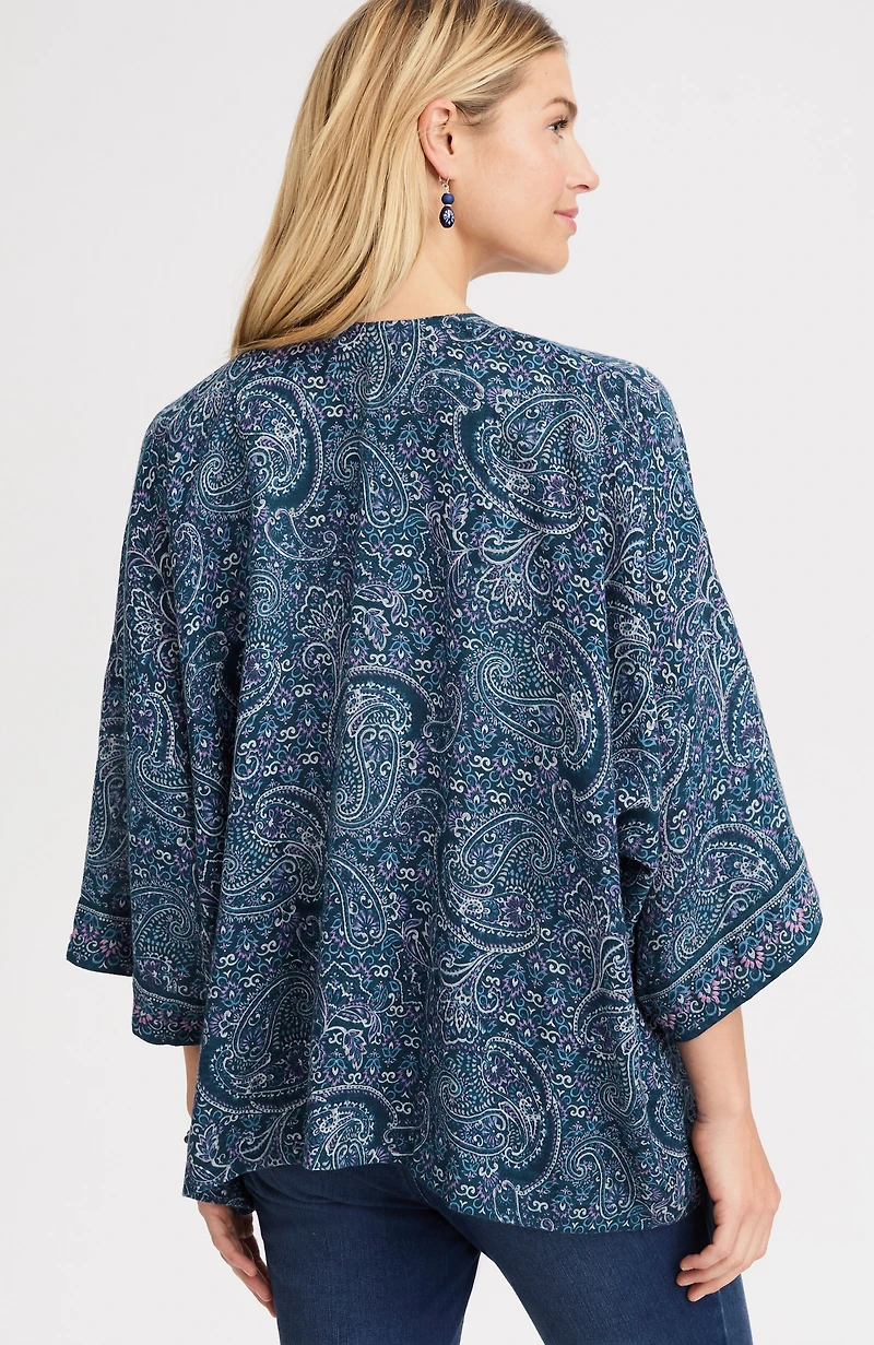 paisley-printed soft jacket