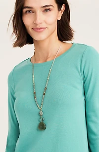 artisanal beaded pendant necklace