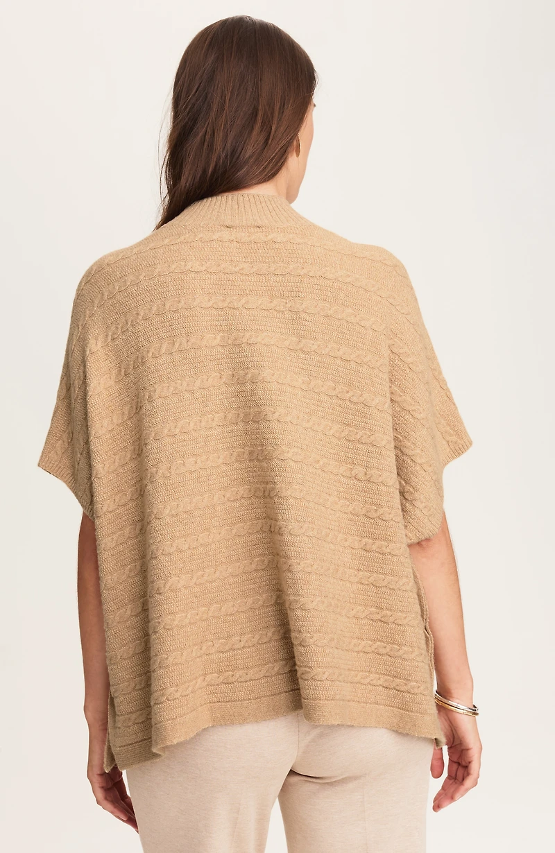 cable-textured poncho