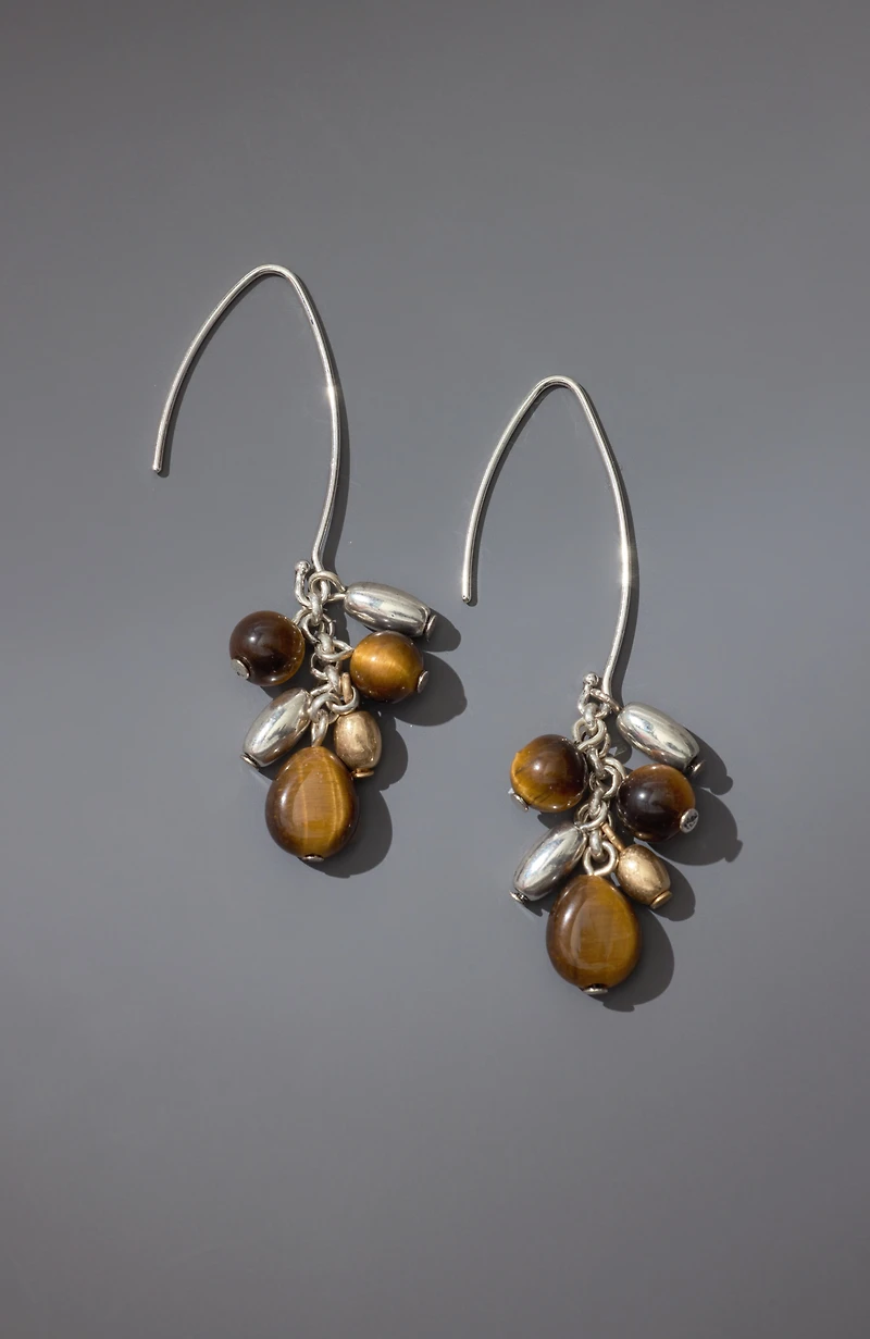 tiger's-eye beaded earrings