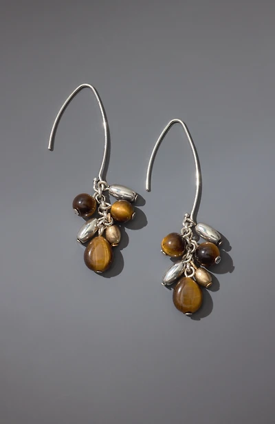 tiger's-eye beaded earrings