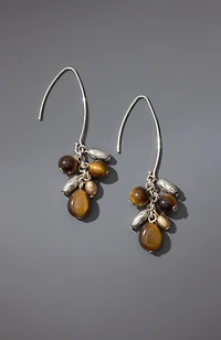 tiger's-eye beaded earrings