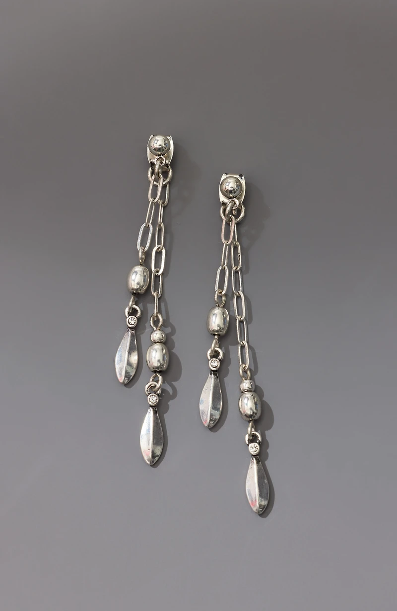 delicate metal linear post earrings