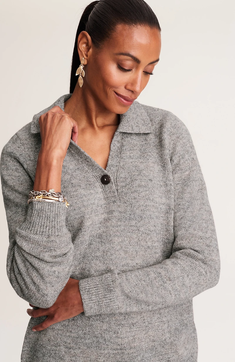 wearever multiyarn johnny-collared sweater