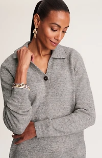 wearever multiyarn johnny-collared sweater