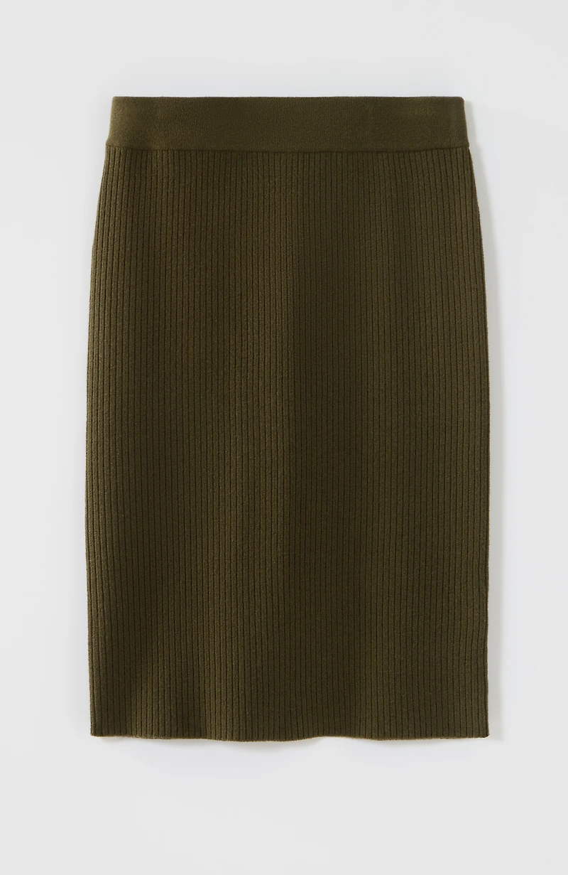 textured-knit pull-on skirt