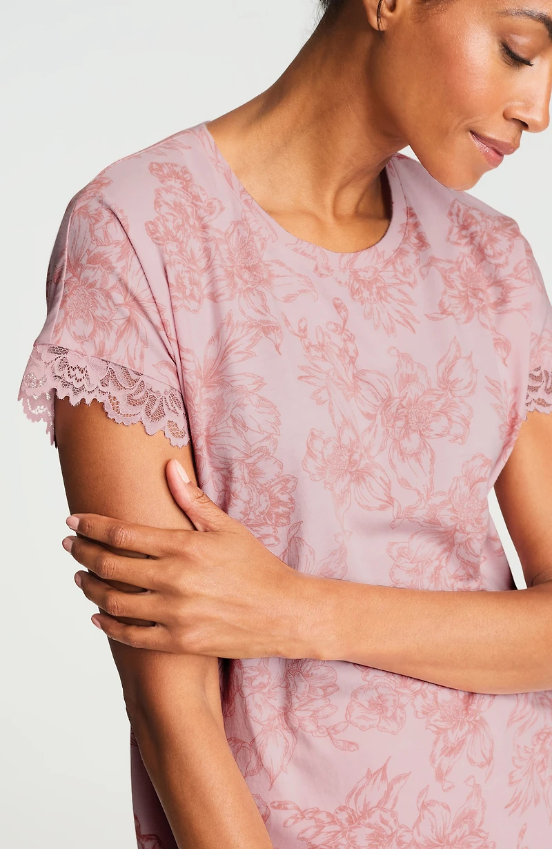 sleep ultrasoft lace-trimmed tee