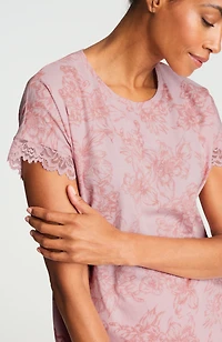 sleep ultrasoft lace-trimmed tee