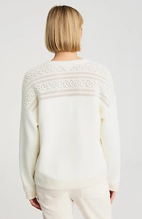 pure jill mixed-media sweatshirt