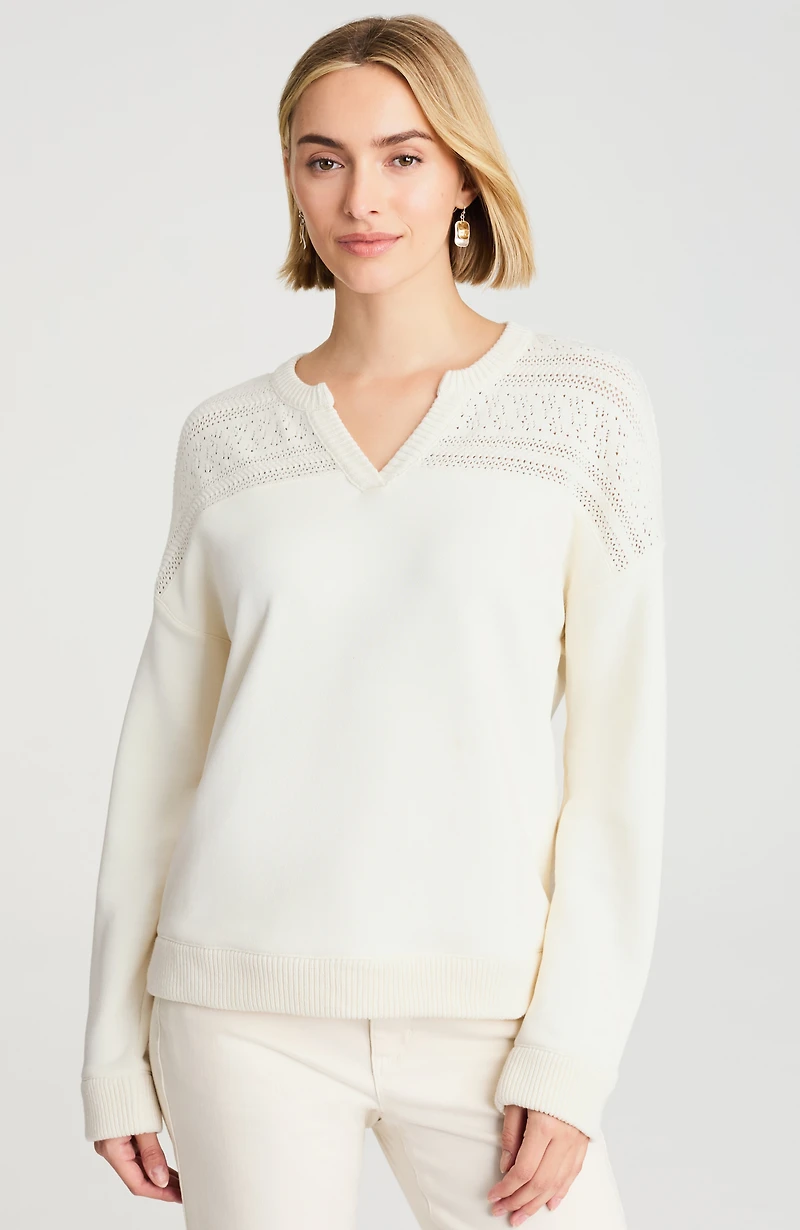 pure jill mixed-media sweatshirt