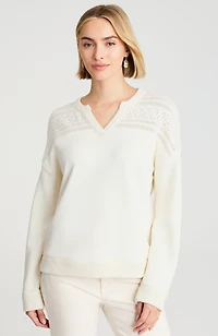 pure jill mixed-media sweatshirt