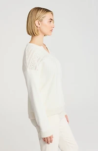 pure jill mixed-media sweatshirt