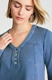 pure jill tea-dyed henley top