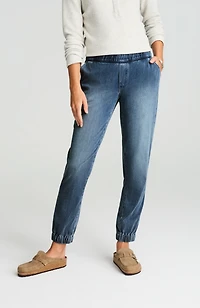 pure jill indigo knit joggers