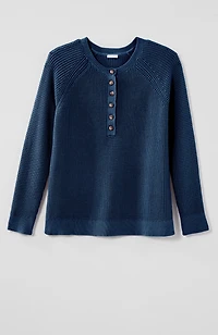 waffle-knit henley sweater