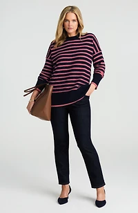 striped roll-neck sweater