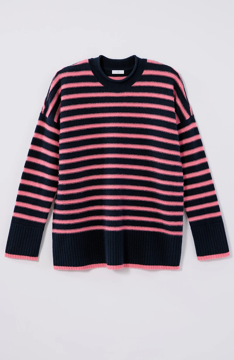striped roll-neck sweater
